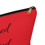 Favored Blessed Grateful Red Accessory Pouch w T-bottom