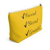 Favored Blessed Grateful Yellow Accessory Pouch w T-bottom