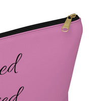 Favored Blessed Grateful Pink Accessory Pouch w T-bottom