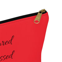 Favored Blessed Grateful Red Accessory Pouch w T-bottom