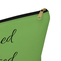 Favored Blessed Grateful Green Accessory Pouch w T-bottom