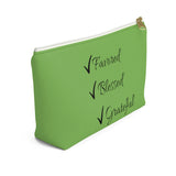 Favored Blessed Grateful Green Accessory Pouch w T-bottom