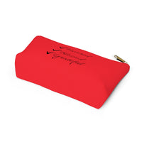 Favored Blessed Grateful Red Accessory Pouch w T-bottom