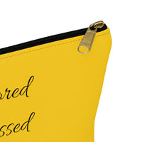 Favored Blessed Grateful Yellow Accessory Pouch w T-bottom