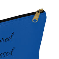 Favored Blessed Grateful Blue Accessory Pouch w T-bottom