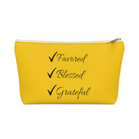 Favored Blessed Grateful Yellow Accessory Pouch w T-bottom