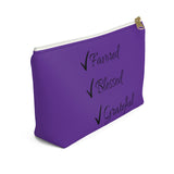 Favored Blessed Grateful Purple Accessory Pouch w T-bottom