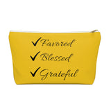 Favored Blessed Grateful Yellow Accessory Pouch w T-bottom