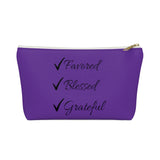 Favored Blessed Grateful Purple Accessory Pouch w T-bottom