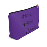 Favored Blessed Grateful Purple Accessory Pouch w T-bottom